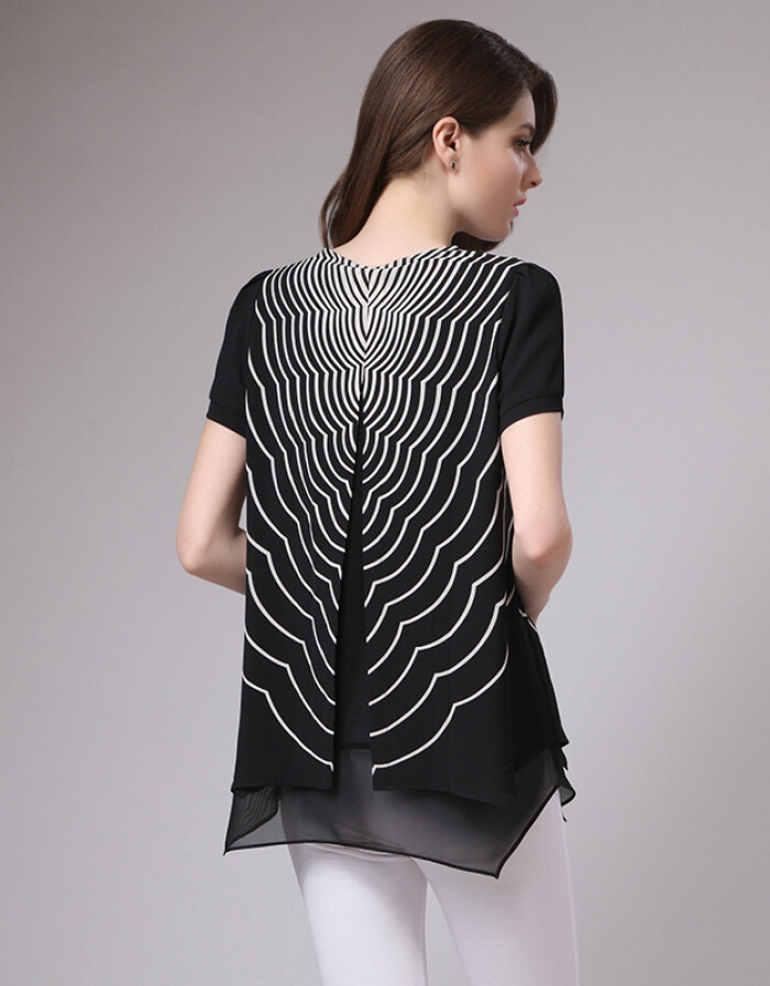 優雅隨性，自在綻放——HUNNZ 2016新款印花雪紡衫穿搭解析